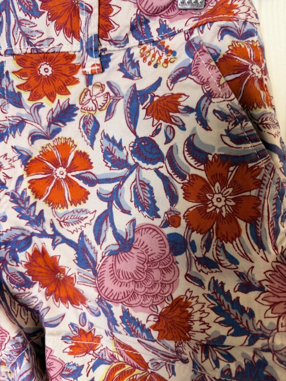 Gap Floral Print 3" Shorts Pink Blue Orange Cotton Stretch Size 2 - Picture 3 of 7